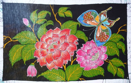 4279 Butterfly and lotus flowers